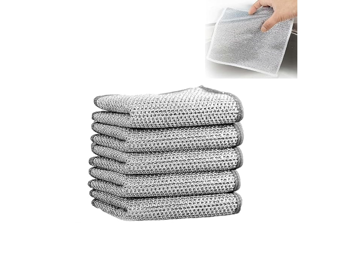 Pacote com 10 Esponjas de Aço Multifuncionais, Anti, Riscos, Fx BRILVIBERA
