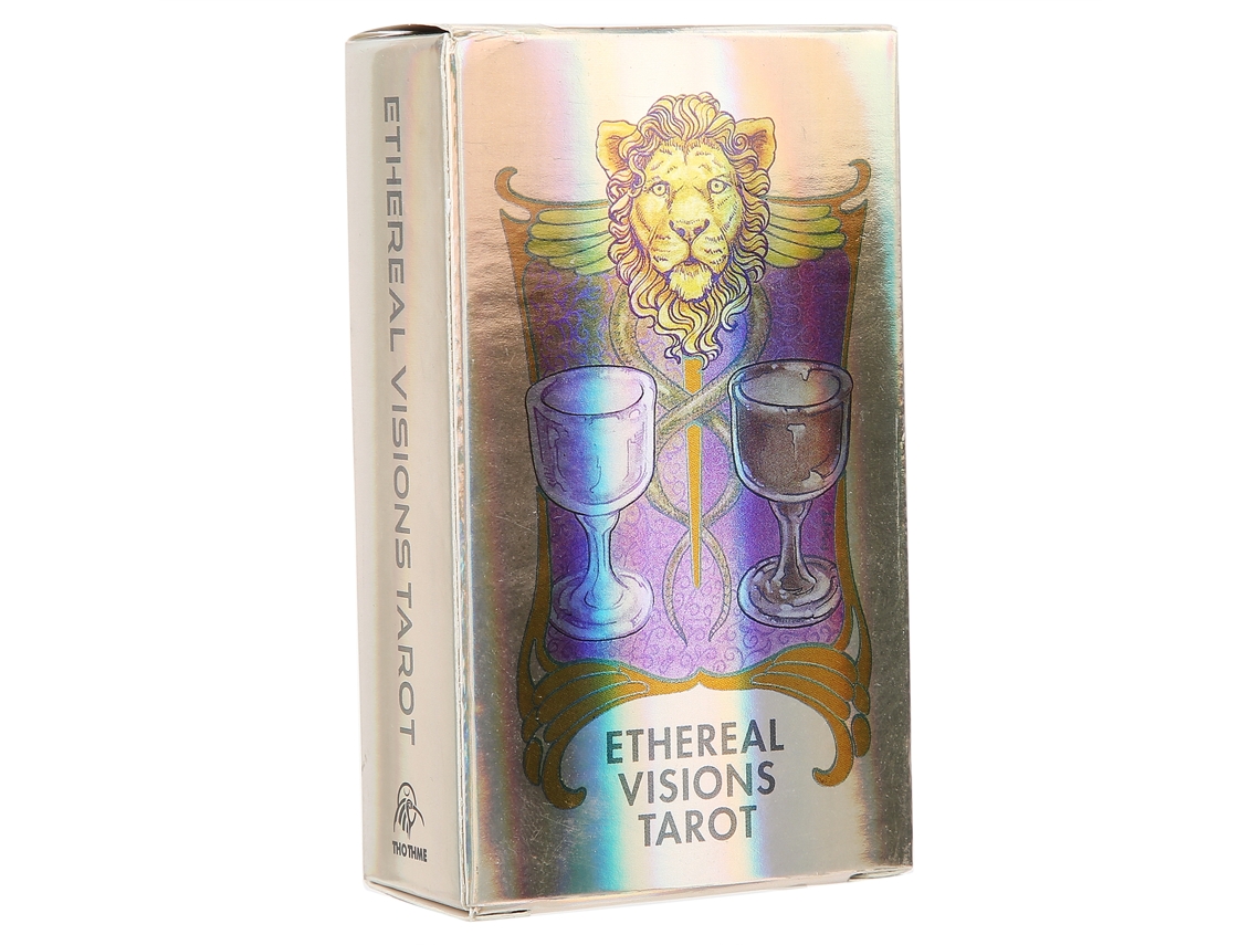 2026 baralho de Tarot Visões Etéreas Tarot Holográfico em Inglês para Divinação e Jogo de Mesa