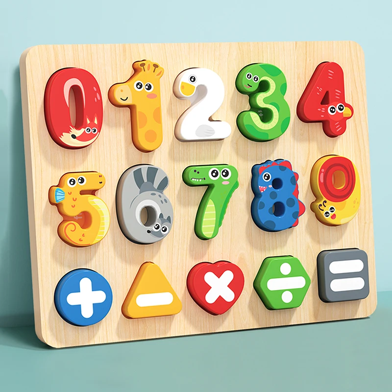 Quebra-cabeça Colorido De Madeira Com Alfabeto E Números Para Crianças, Jogo Educativo De Correspondência.