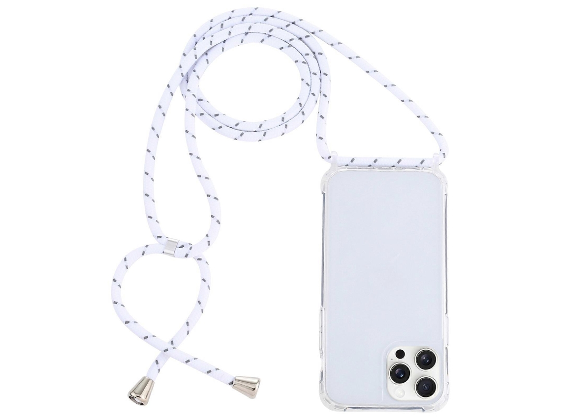 Capa Protetora De Acrílico Transparente À Prova De Choque Com Cordão Para Iphone 16 Pro