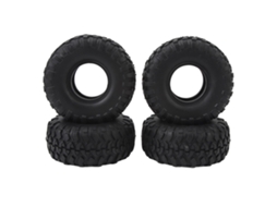 4 Pneus De Carro Rc De Borracha Com Textura Irregular Para Substituição De Carros Rc 1/10 Crawler Preto