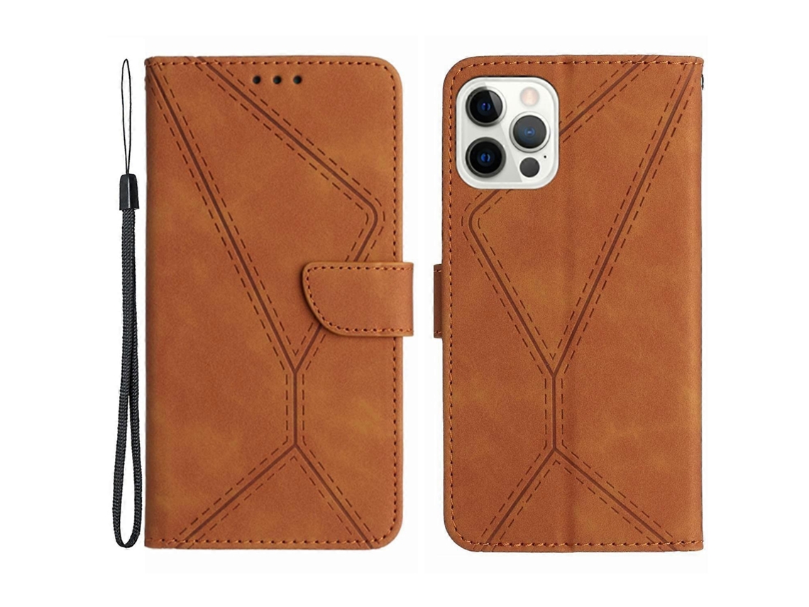 Capa De Couro Para Iphone 16 Pro Max Com Compartimentos Para Cartões/dinheiro E Suporte