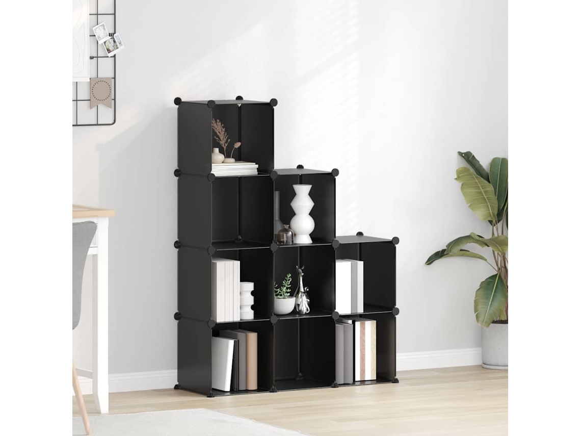 Vidaxl Organizador De Arrumação Com 9 Cubos Pp Preto