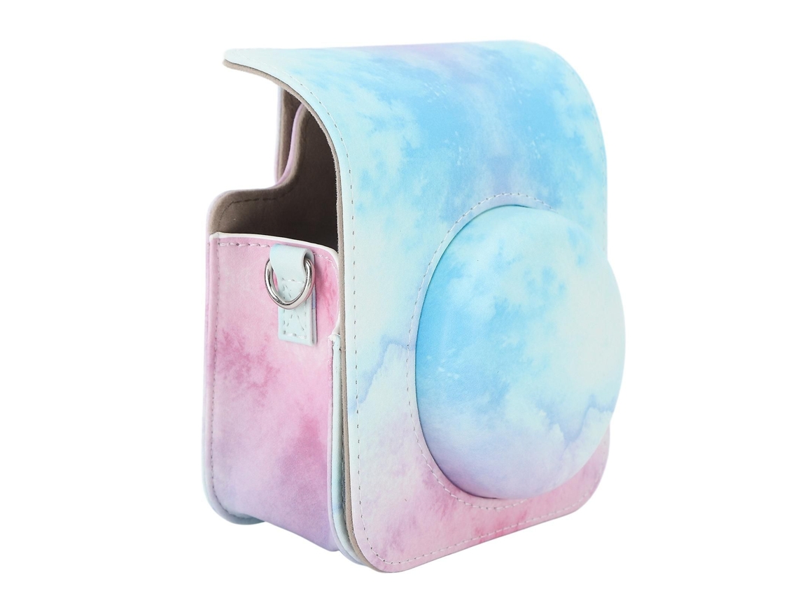 Bolsa Protetora para Mini Câmera Instantânea, Estojo de Pu com Alça de Ombro Ajustável para Câmera Fujifilm Instax Mini 12, Azul e Rosa. ELECTVAULT1