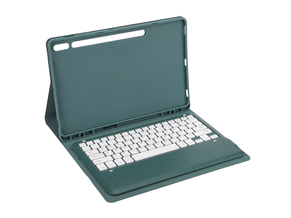 2026zentro-capa Com Teclado Bluetooth Sem Fio Desmontável Para Galaxy Tab S8+ S7 Fe S7+ 12.4 Polegadas Verde Escuro Sem Touchpad