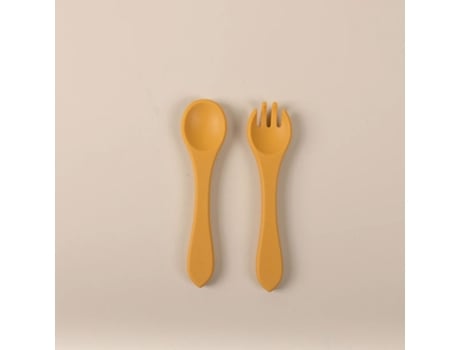 Conjunto De Talheres De Silicone Mostarda Inaie Thl Mos