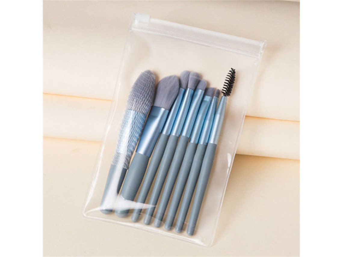 Conjunto de 8 Pincéis de Maquiagem Macios e Fofos , Ferramentas de Maquiagem MDUG (azul)