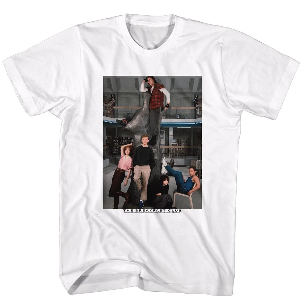Rockinstone Breakfast Club Movie Liberry White Adult T-shirt Size:l