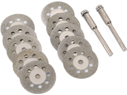 Pacote Com 12 Discos De Corte Diamantados Mini Perfurados De 22 Mm, Rodas E Cabos Ann Arbor Zeuxo