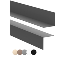 Rodapé Pvc 20x20 Mm Rígido Resistente Uv, 200 Cm, Cinzento Escuro