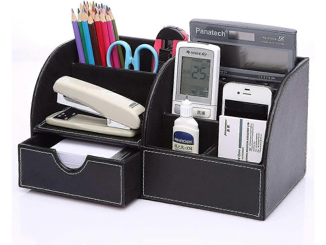 Organizador De Mesa De Escritório Organizador De Couro Pu Porta-canetas
