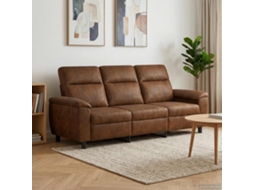 Vidaxl Sofá Castanho 214 X 90 X 95 Cm Couro Suede Sintético