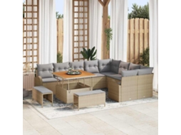 Vidaxl Conjunto De Sofá De Jardim 12 Pcs Bege E Cinza Claro