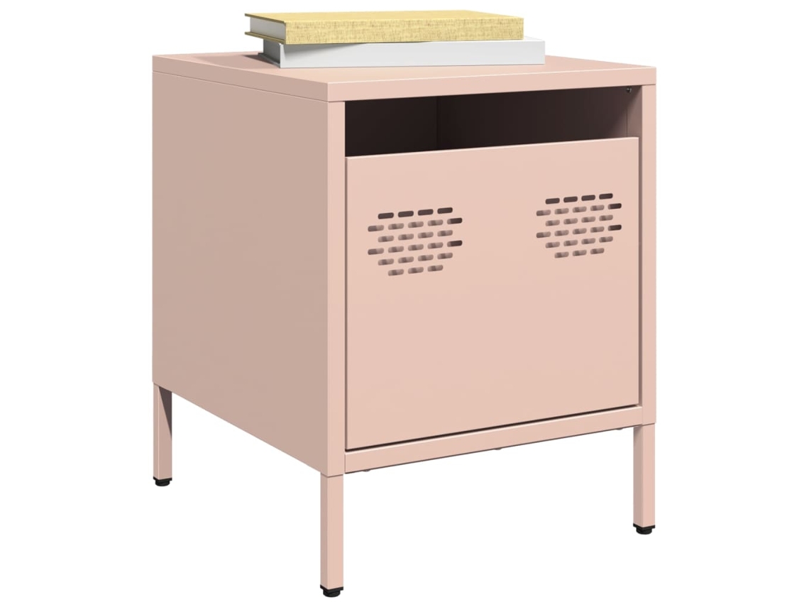 Vidaxl Mesa De Cabeceira 35x39x43,5 Cm Aço Rosa