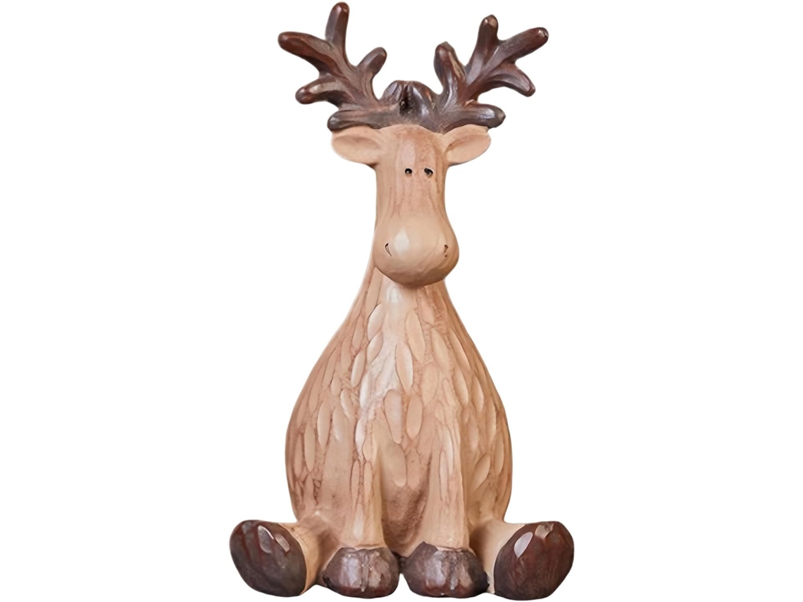 Estatuetas De Rena, Escultura Natalina Estética De Alce Linda Estatueta De Alce Em Resina Para Dec Gokoco