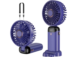 Ventilador Portátil Mini Usb Recarregável, 5 Velocidades Com Lanyard E Base, Bateria 3000mah