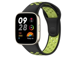Bracelete para Redmi Watch 3 Silicone Esportivo Botão de Pressão Preto XIAOMOYU