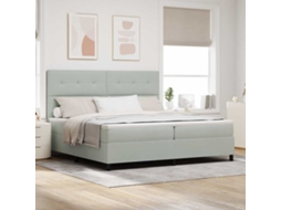 Vidaxl Cama Box Spring Led Cinzento-claro 200 X 200 Cm Veludo