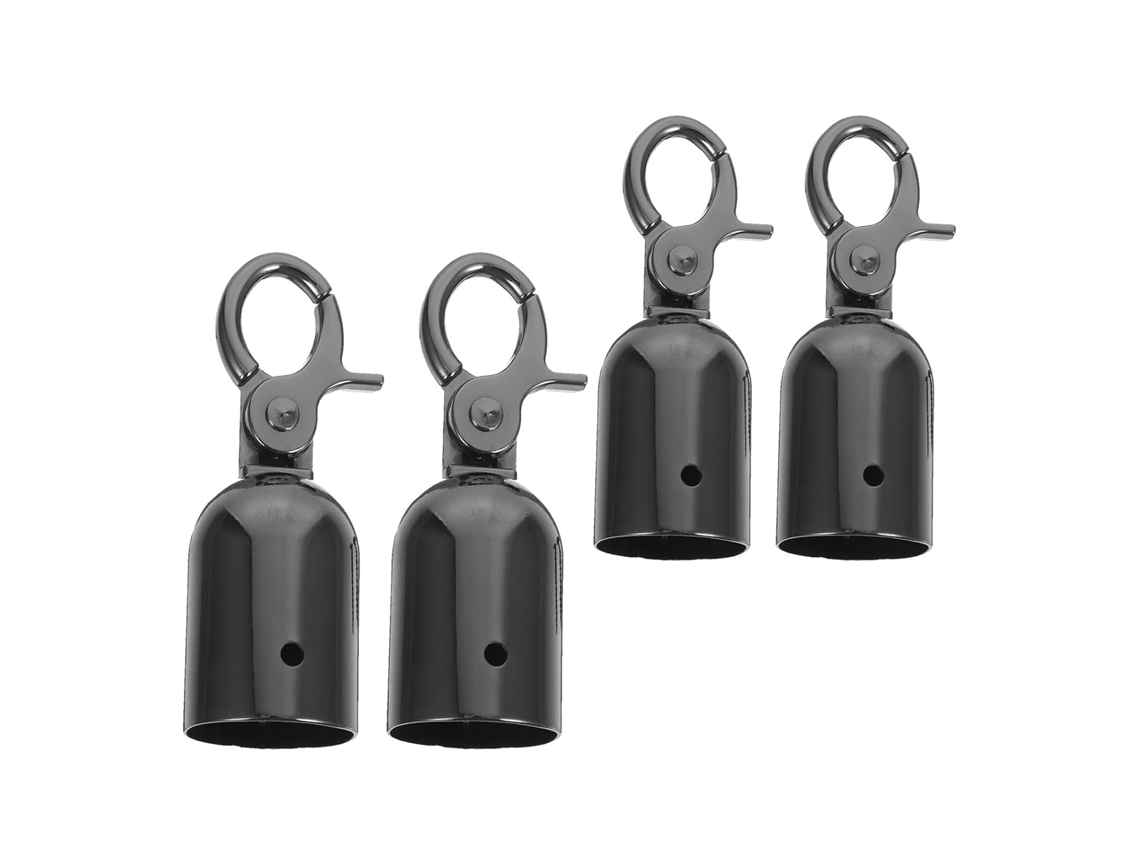 Alipis 4-grampos De Extremidade Corda Metal Preto Brilhante, Travas De Gancho Pressão Barreiras Segurança