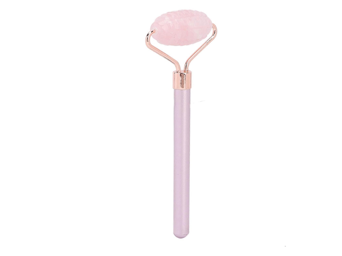 Massageador facial portátil Aquaforge 3 em 1 com rolo de quartzo rosa e microagulhas, massageador facial firmador e lifting.