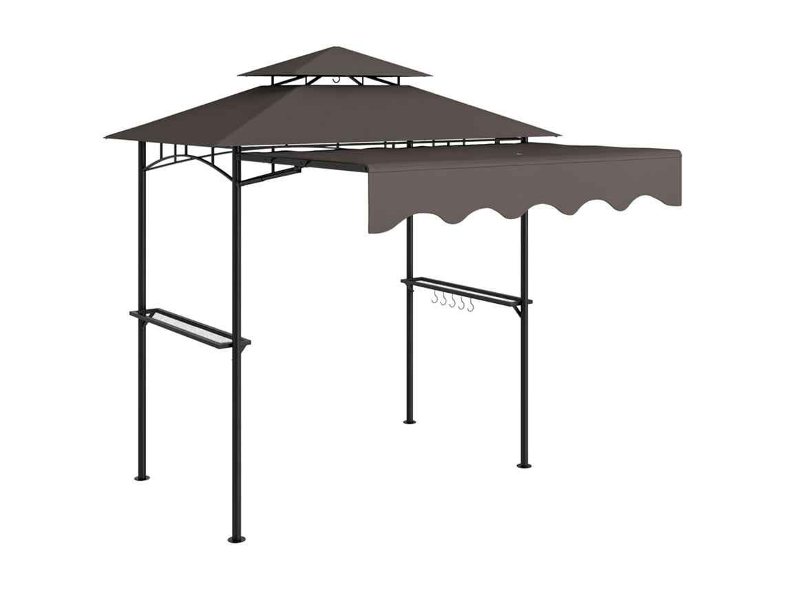 Gazebo de Jardim S/MARCA com telhado duplo, repelente à água, 242x232x248cm