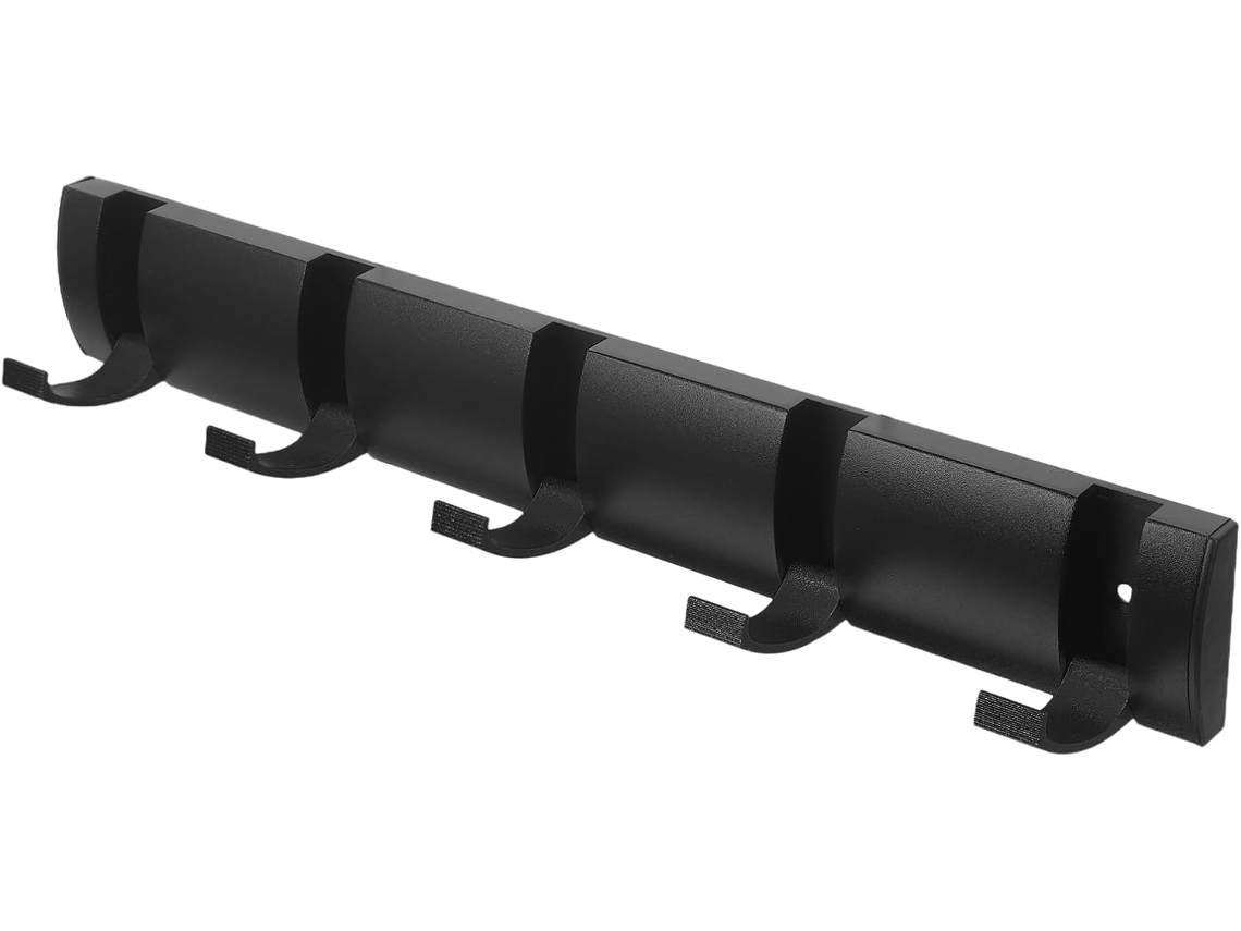 Cabide De Metal Preto Patkaw Com Design Oculto E 5 Ganchos Alumínio Resistentes Quartos Diversos Ambientes