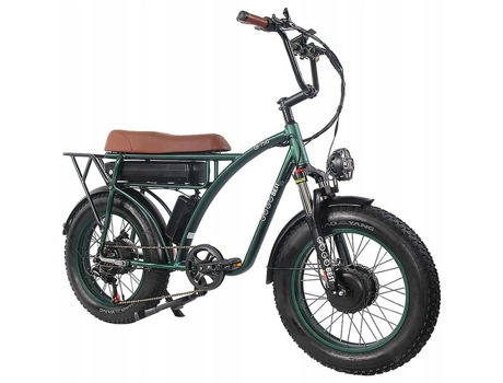 GOGOBEST Gf750 Bicicleta Elétrica 80Km Roda de Alumínio 20 Preto 2000 W 17 5Ah Verde