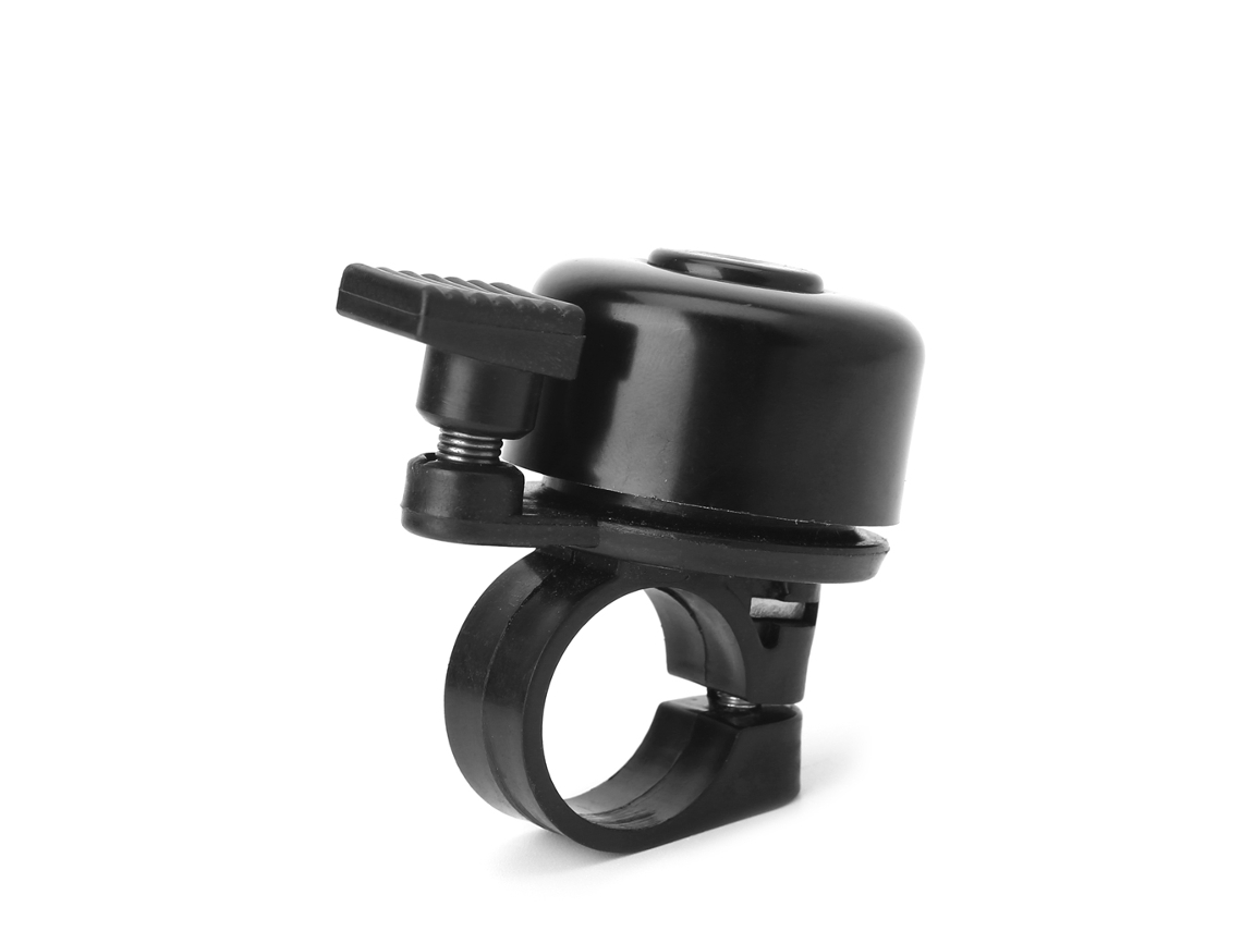 Campainha AQUAFORGE em metal preto, segurança para MTB estrada, scooter e uso infantil ou adulto