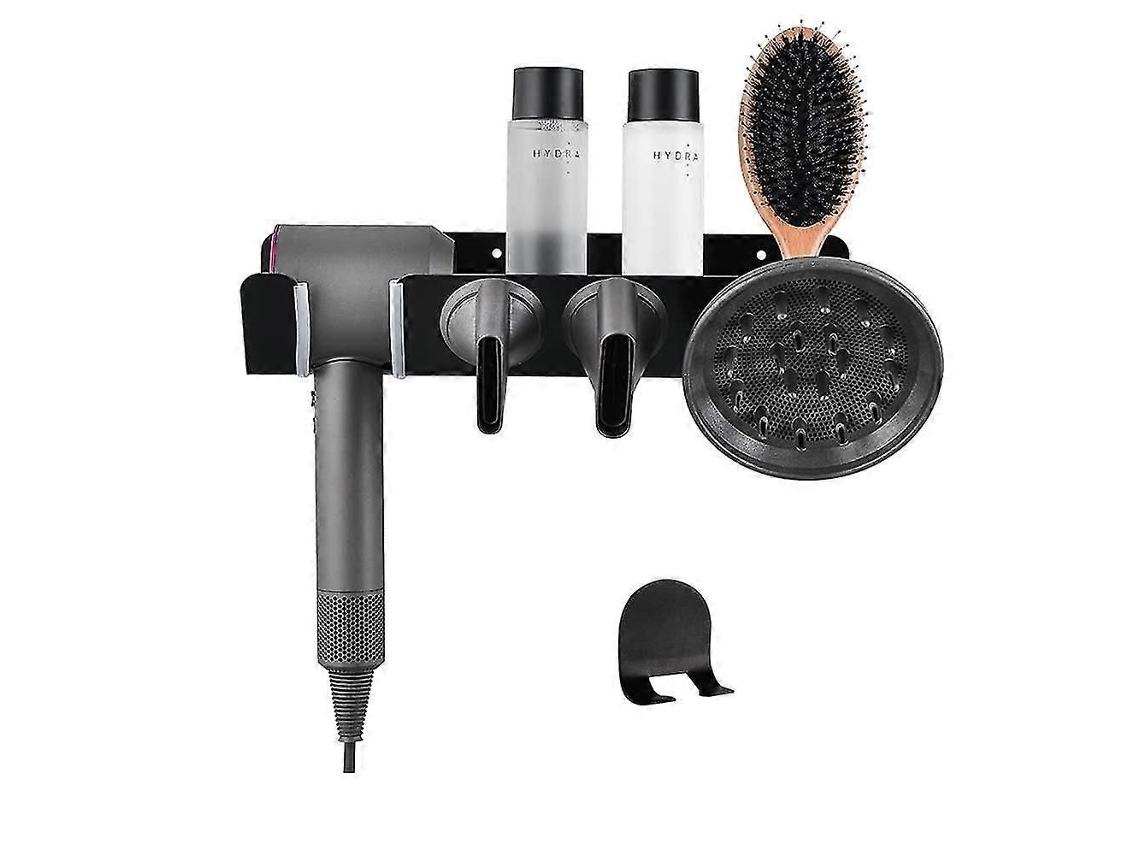 Suporte de Parede Preto para Secador Cabelo, Organizador Ganchos Cabelo Dyson Supersonic. GOKOCO