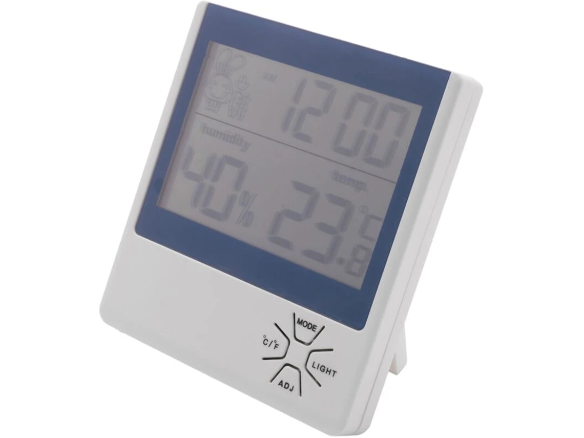 -290b Medidor Digital De Temperatura E Umidade Lcd, Termômetro E Higrômetro Para Ambientes Internos E Externos Com Relógio