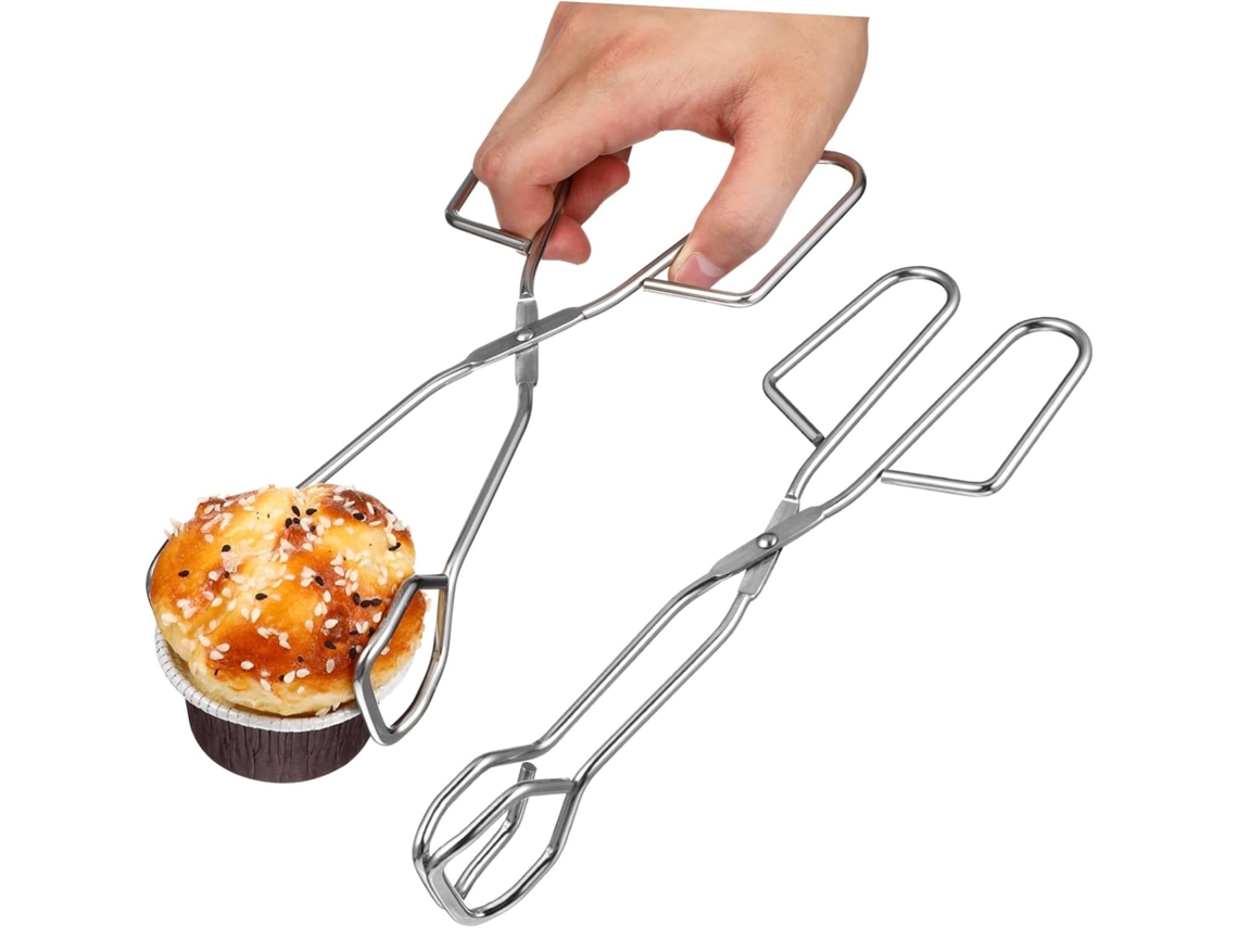 Pinças De Cozinha Mikinona Em Aço Inoxidável, Conjunto De 2 Peças, Com Clipe Multifuncional, Design Antiderrapante E