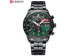 Relógio MDUG quadrado com pulseira de aço, em dois tons de verde ou branco