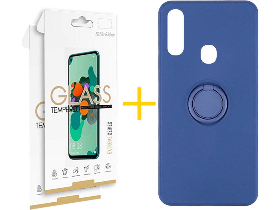 Capa + 2 Películas para Samsung Galaxy A20e SKYHE Azul Escuro