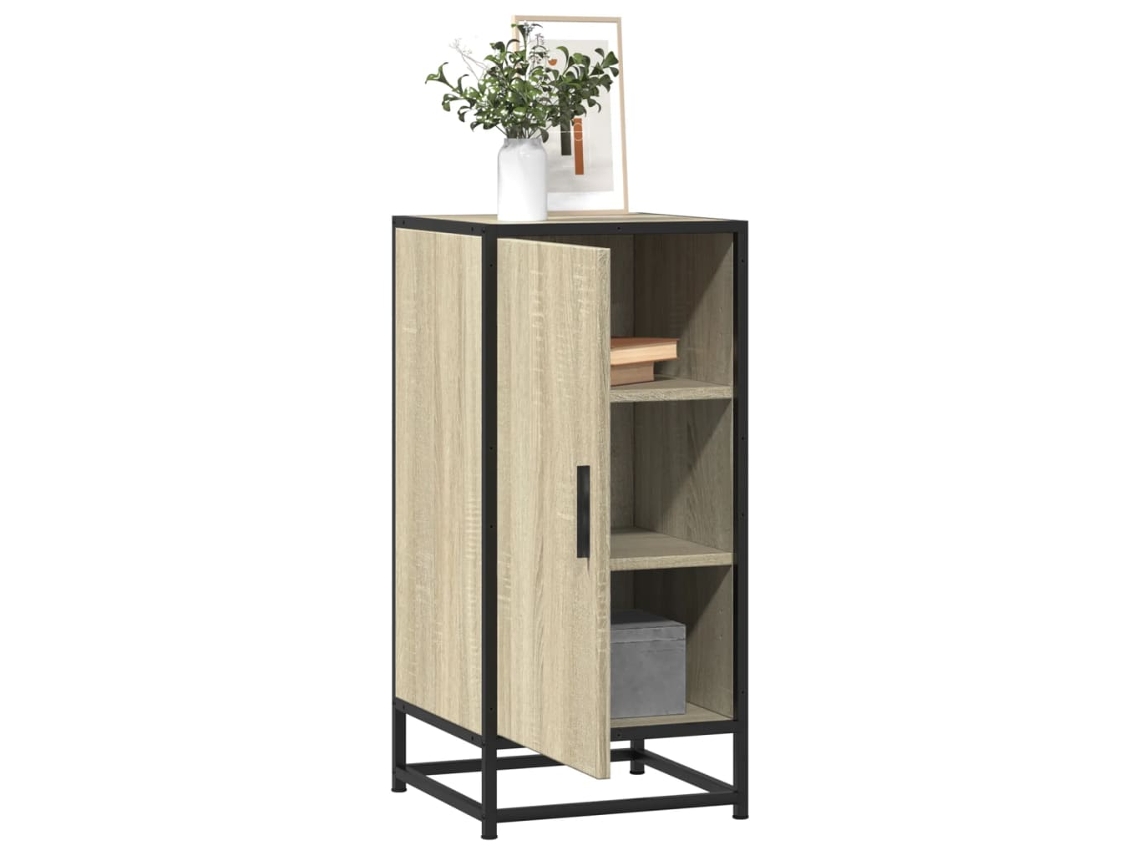 Vidaxl Aparador 35,5x35x76 Cm Deriv. De Madeira/metal Carvalho Sonoma