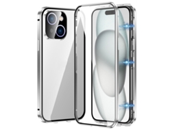 Capa De Vidro Temperado Hd Para Iphone 15 - Fecho Magnético Duplo
