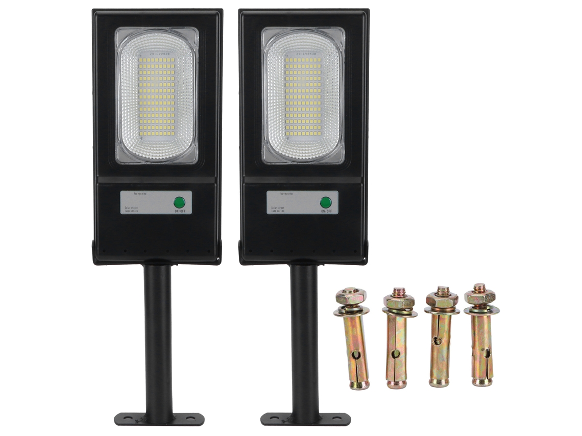 Rebe-2 Peças Lâmpada Solar 117led 50w Luz De Rua De Indução Para Jardim Pátio Luz Branca