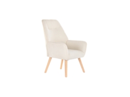 Poltrona de poliéster com detalhes em madeira e veludo, 67x75x96cm (ALEXANDRA HOUSE LIVING)
