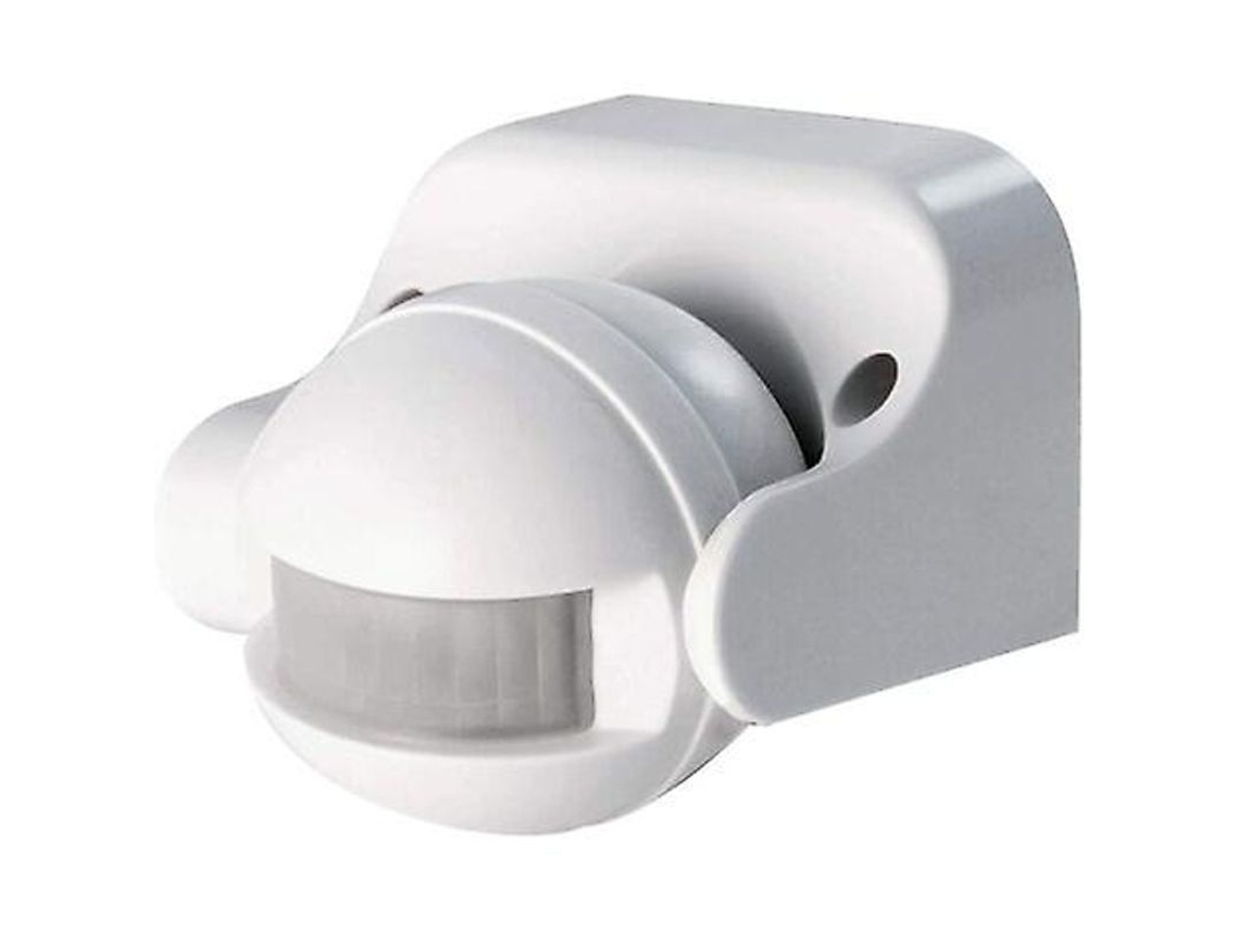 Detector De Movimento Externo Guazhuni Branco Com Ângulo De 180°, Alcance De 12m, Ip44 E Temporizador Ajustável