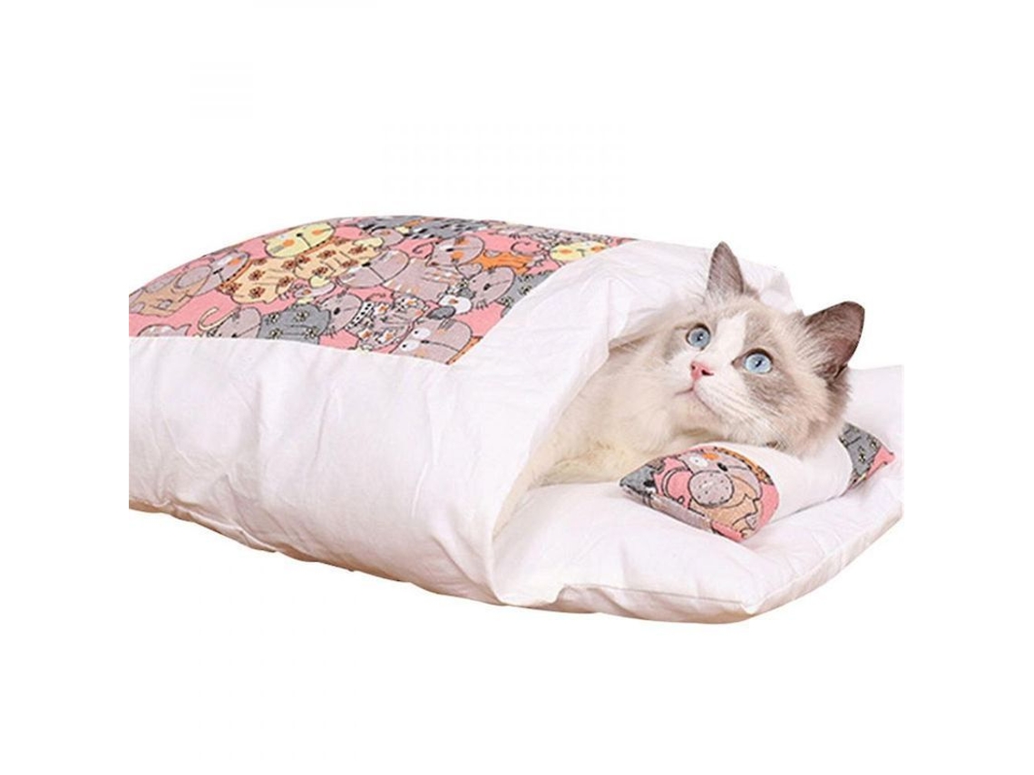 2026 saco de Dormir para Gatos Cálido Invierno Cueva Desmontable Cama Mascota Pequeña L B
