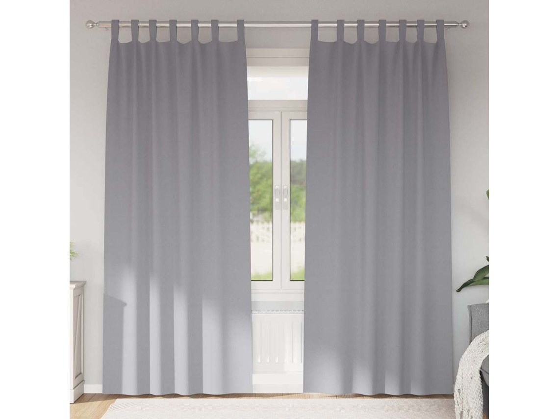 Vidaxl Cortinas Blackout Com Argolas 2 Pcs Cinzento-claro 225 X 140 Cm