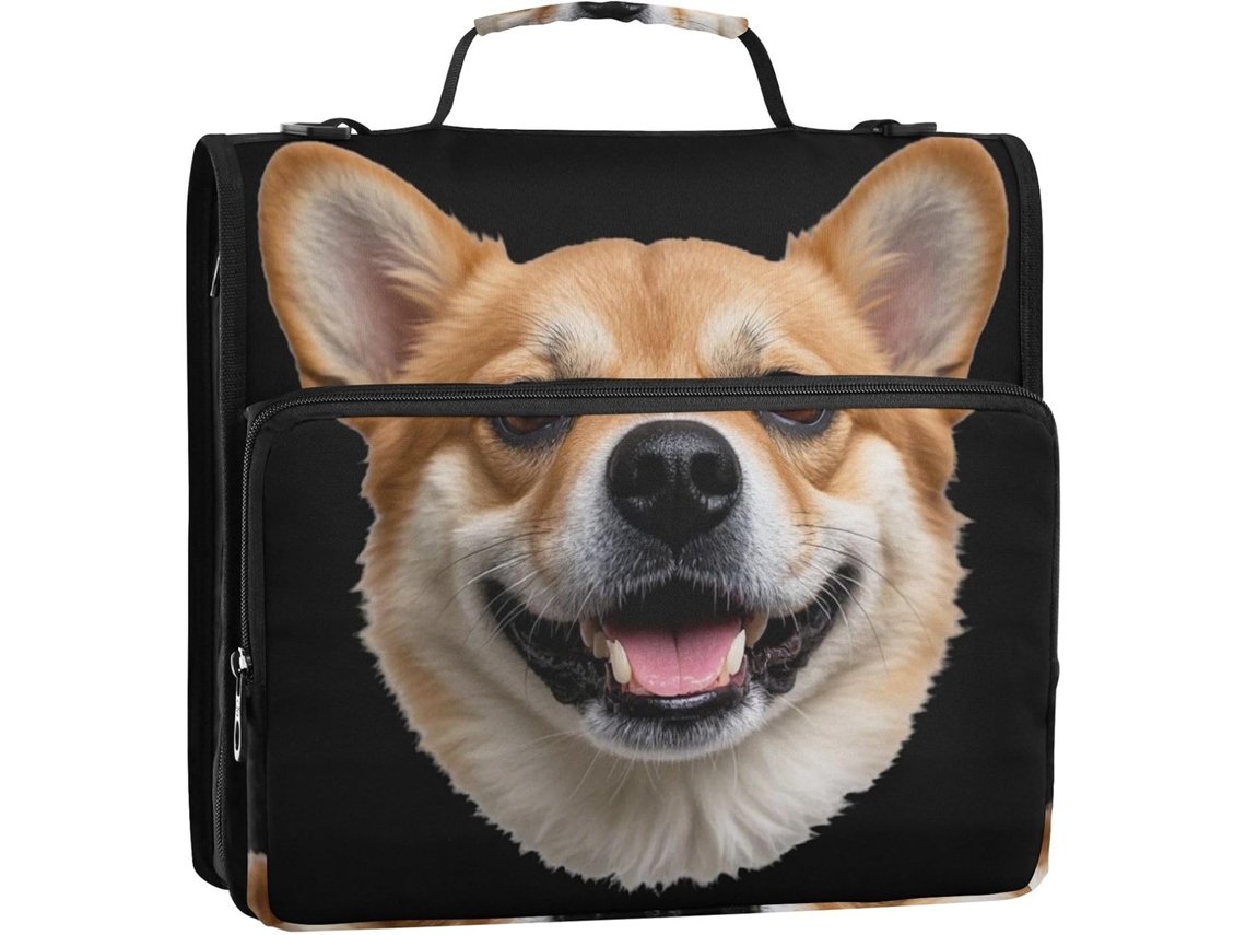 Organizador de Fichário 3 Argolas com Alça para Cães, Marrom 34,5 X 31,5 8,9 Cm Resistente