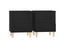 Conjunto 2 Mesa De Cabeceira Vidaxl Preto Derivados De Madeira (40 X 35 X 50 Cm)