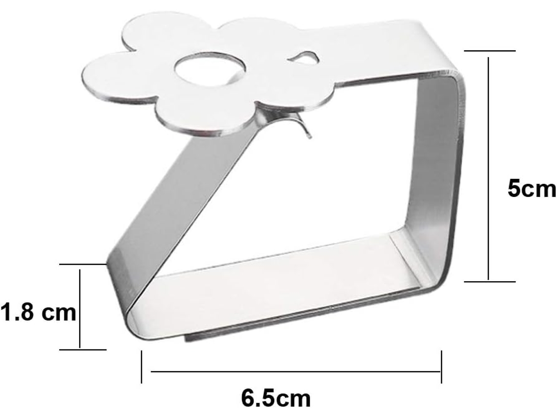 Lurelia Prendedores Toalha Mesa Aço Inoxidável 4 Peças 6,5 X 5 Cm 3 Piqueniques Festas
