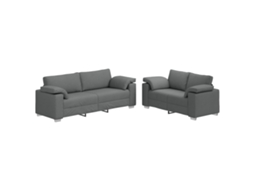 Conjunto 2 Sofá De Tecido Vidaxl Cinzento Tecido (219 X 80 X 82 Cm)