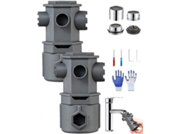 Conjunto De 16 Ferramentas Multifuncionais Para Instalação Torneiras Ideal Reparos Em Cozinhas E Banheiros Preto, 2 Peças
