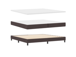 Conjunto 1 Cama Box Vidaxl Castanho Tecido (200 X 200 Cm)
