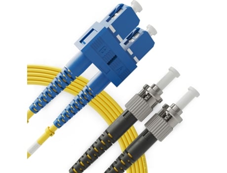Cabo de fibra óptica duplex monomodo SC para ST OS1 (50 metros - 1 unidade) - Patch Cord de fibra óptica dupla UPC/UPC - 9/125 (LSZH) BEYONDTECH