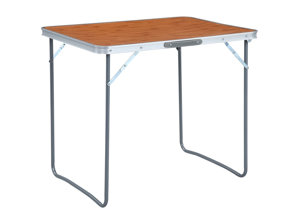 Vidaxl Mesa De Campismo Dobrável Com Estrutura Metal 80x60 Cm