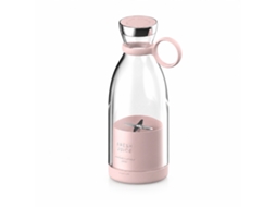 Liquidificadora Portátil Elétrica 350 Ml Recarregável Com Carregamento Magnético, Rosa