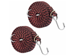 Tensor Com Ganchos, Corda Elástica, Cinta De Nylon Para Bagagem Bicicleta, Motocicleta E Camping(1 M, 2 Unidades, Preto E Vermelho)